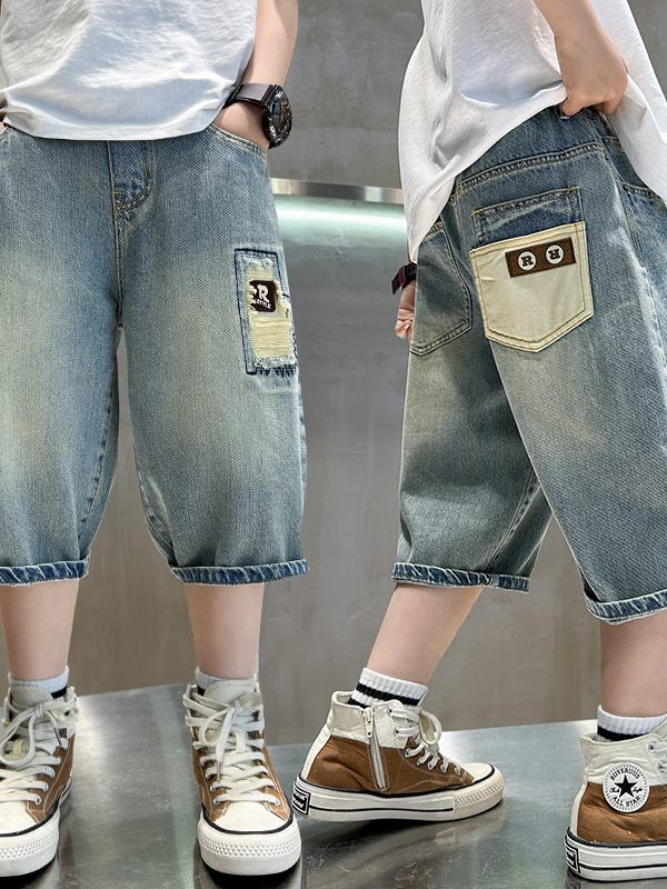 Boy Summer Clothing Shorts Thin Denim