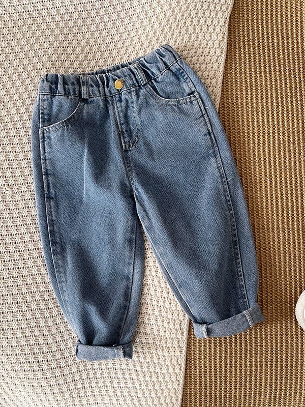 بنطلون أزرق سادة للأولاد