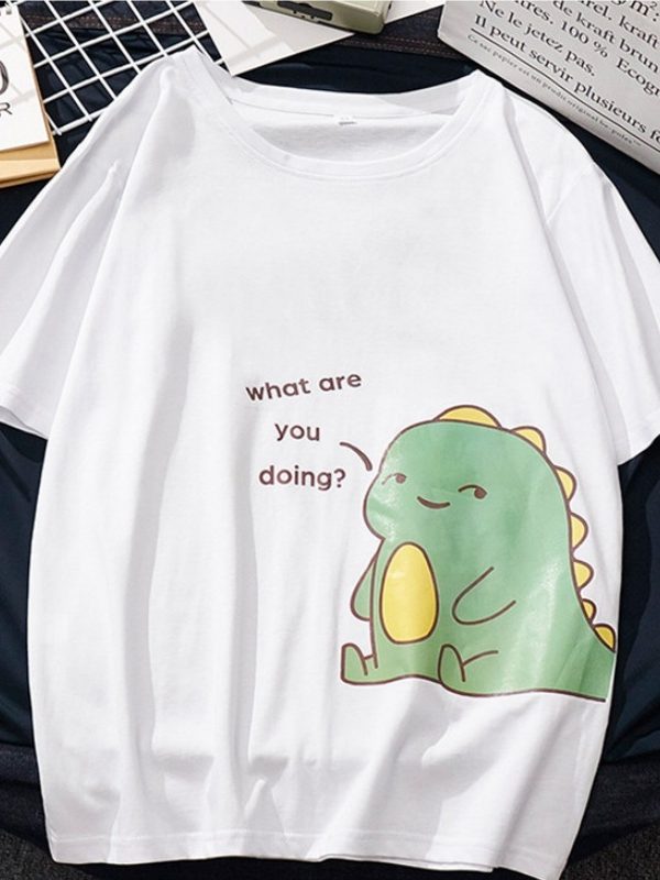 تي شيرت فضفاض كبير الحجم مناسب لجميع المناسبات للأزواج الكوريين