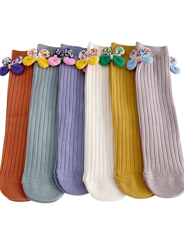 جوارب الأطفال الجوارب المستقيمة للبنات ذات العقدة المعقوفة