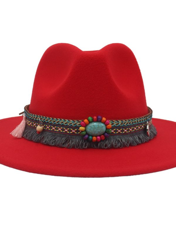 Ethnic Style Western Cowboy Hat Gem Accessories Tibetan Top Hat