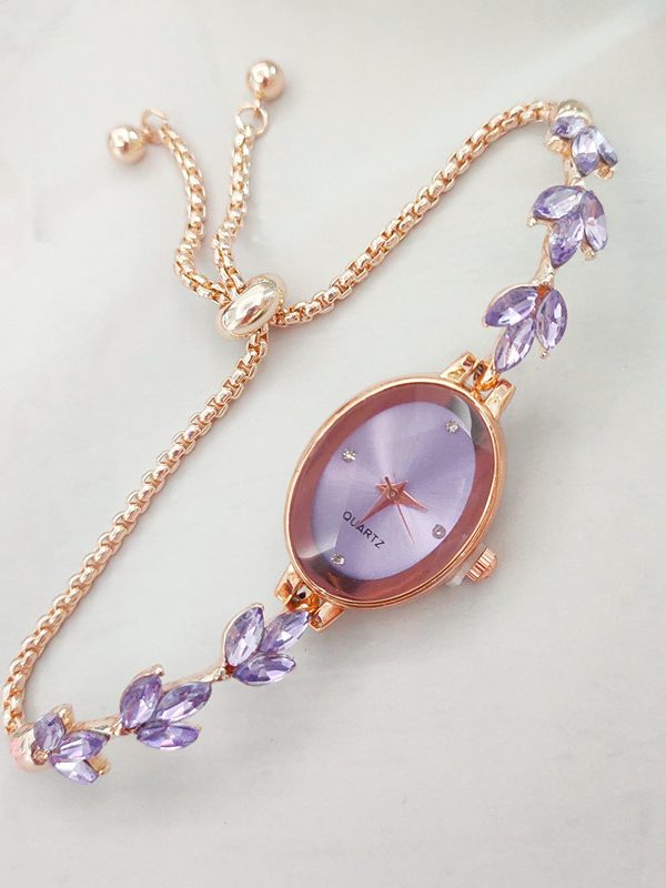 Wheat Diamond Women's Watch Free Adjustment Pull-out Women's