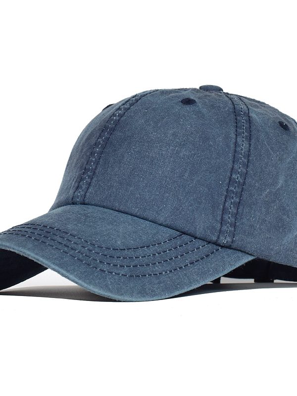 Vintage Washed Cotton Baseball Cap Plain Adjustable Dad Hat Low Profile Trucker Unisex Style Headwear
