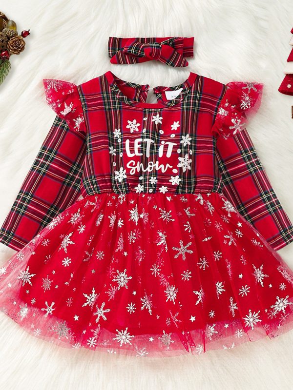 Red Mesh Princess Dress Baby Toddler