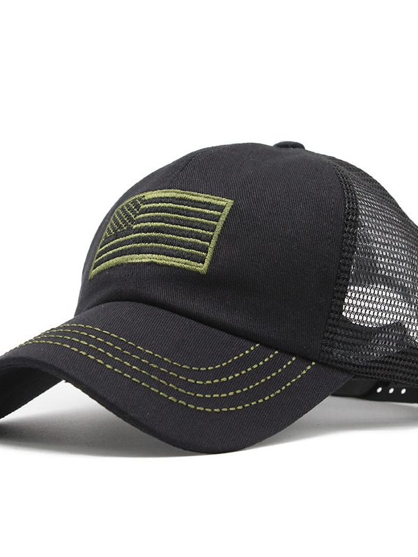 Summer Men's Outdoor Camouflage Mesh Cap Embroidered Hat