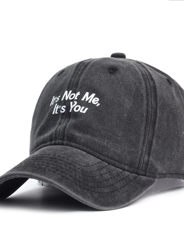 Washed Cotton Printed Hat Distressed Dad Hat For Men
