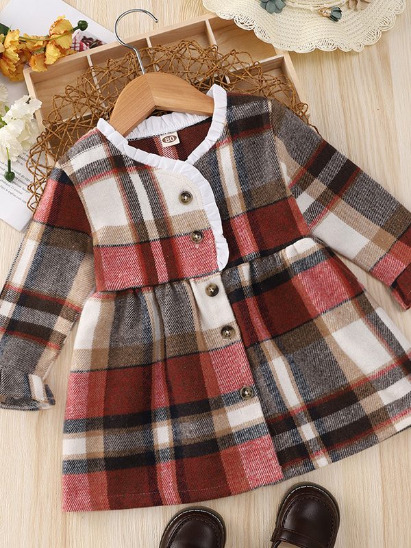 فستان الأميرة الصغير بأكمام طويلة ومنقوش متعدد الألوان