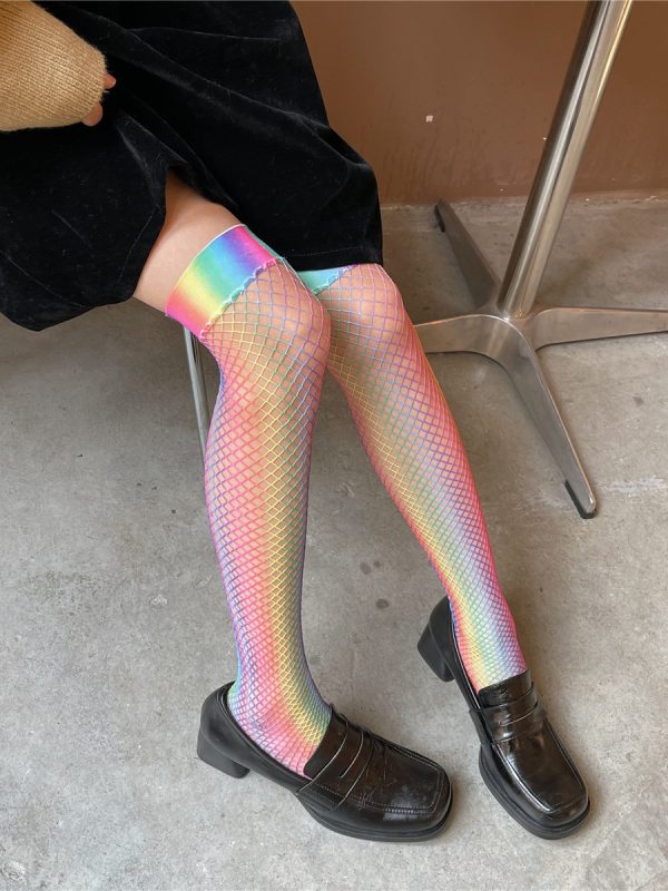 Thigh Mesh Stockings Color Women's Socks