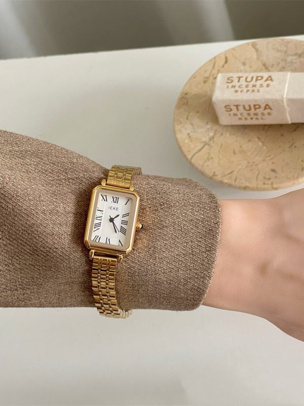 Steel Belt Retro Small Dial Simple Women Quartz Watch