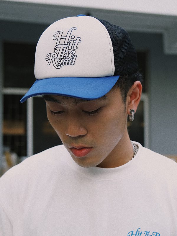 Blue And White Color Matching Retro Caps National Trend Couple Single Product Accessories Hats