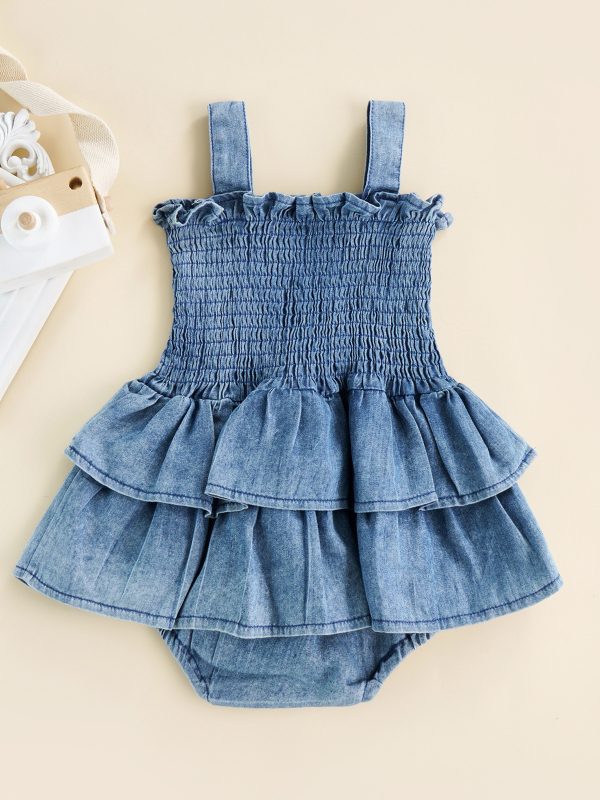 Denim Suspender Bodysuit Infant Toddler Clothing