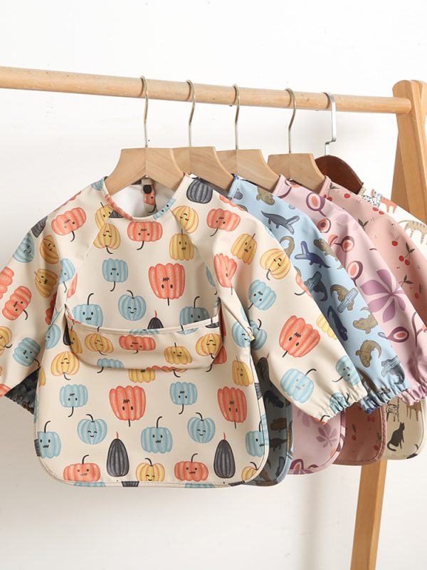 Pu Inside-out Wear Baby Eating Clothes Bib Super Soft And Waterproof