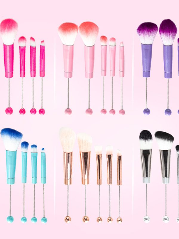 Beaded Makeup Brush With Metal Handle Suit Makeup Tools