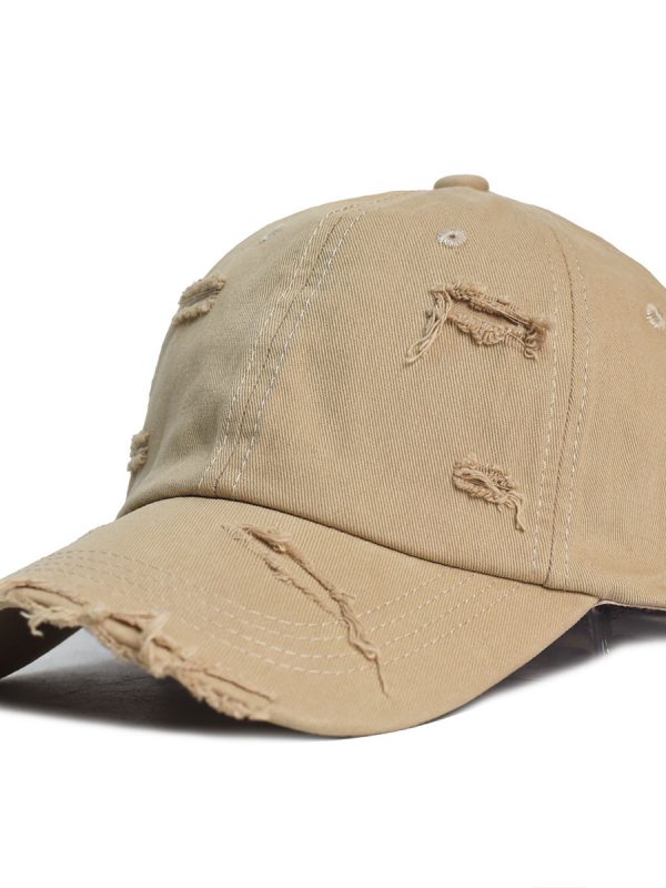 Ripped Cotton Worn Looking Washed-out Cotton Baseball Cap