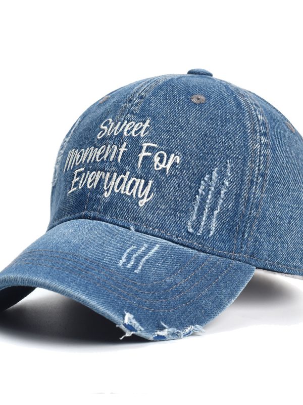 Retro Make Old Ripped Letters Baseball Hat
