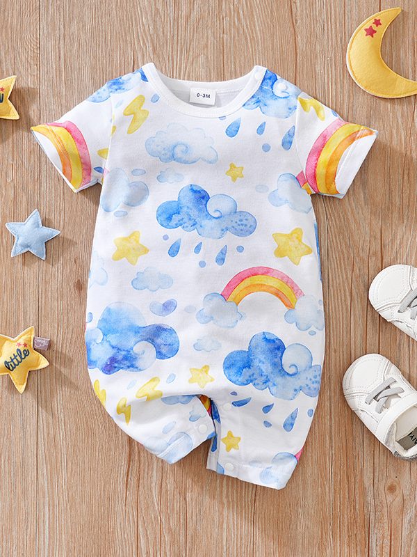 Baby Girl Summer Clothes Short-sleeve Baby Jumpsuit