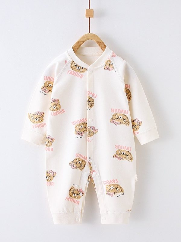 Baby Jumpsuit Romper Cotton Four Seasons Newborn Clothes Cartoon Bear Crawling