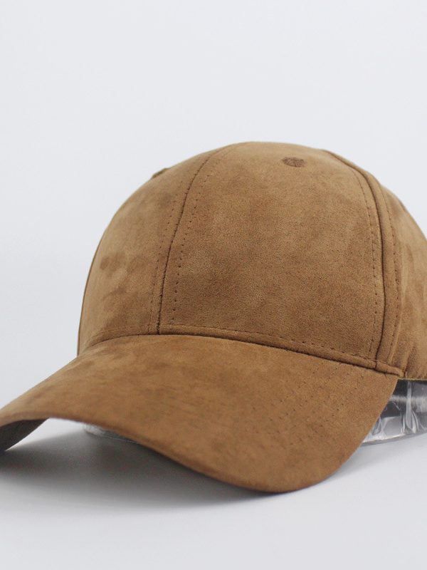 Suede Baseball Hat Solid Color Peaked Hat Black Brown Summer Sun Hat