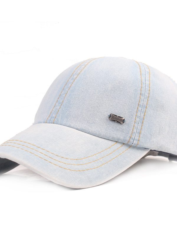 Washed Distressed Denim Baseball Cap