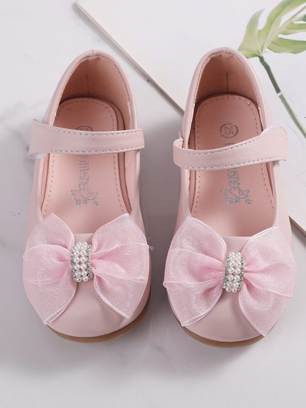 Princess PU Leather Bow Flower Girl Shoes