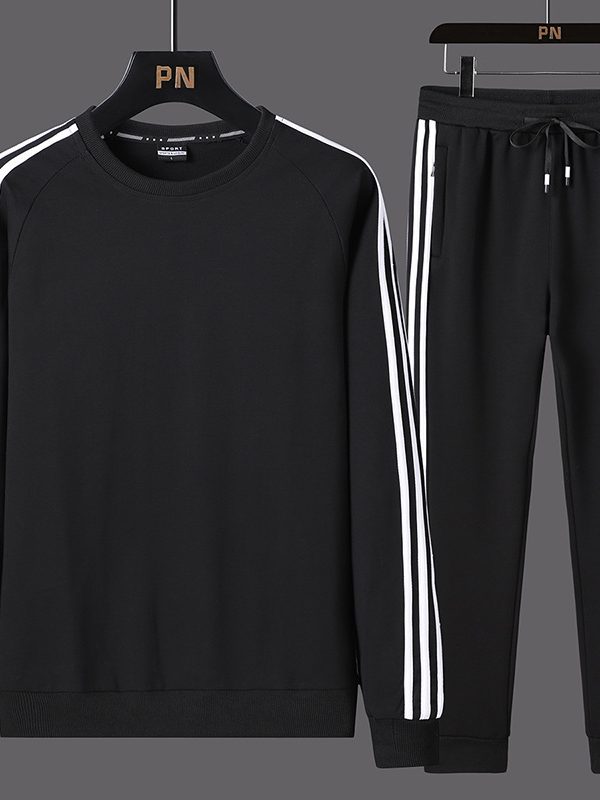 بدلة رياضية كاجوال للرجال مكونة من قطعتين، سويت شيرت وبنطال رياضي