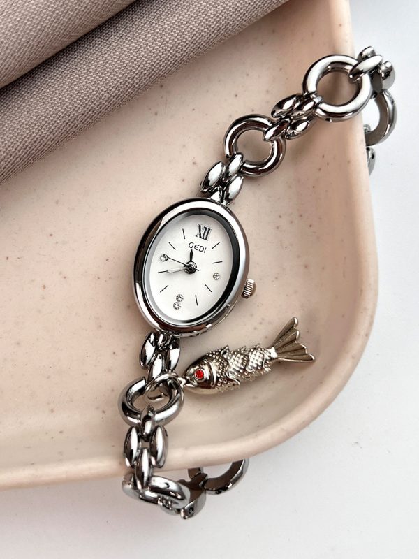 ساعة نيش النسائية البيضاوية الفاخرة خفيفة الوزن