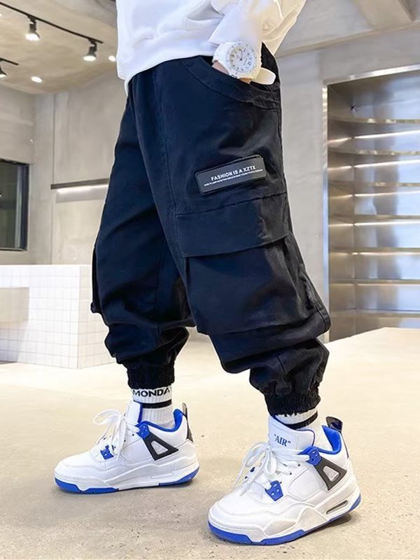 Boys Cargo Pants Spring And Autumn New Multi-pocket Trousers