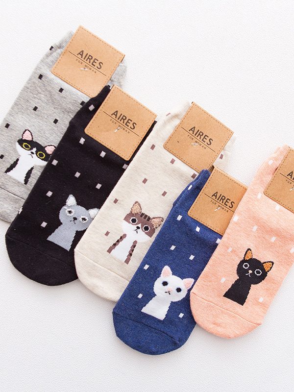 جوارب نسائية مستقيمة بتصميم قارب، جوارب قطنية ثلاثية الأبعاد برسومات حيوانات كرتونية، جوارب مريحة للاستخدام اليومي
