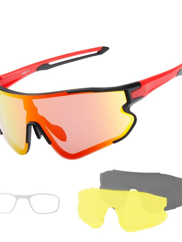 مجموعة نظارات ركوب الدراجات الخارجية الجديدة ذات العدسات القابلة للتبديل والحماية من الأشعة فوق البنفسجية