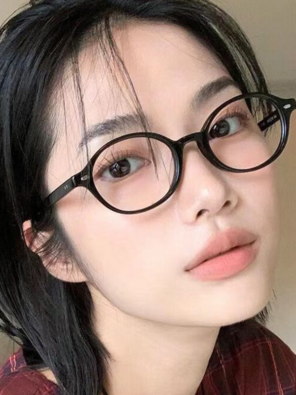 Women's Fashion Retro Literary Plain Glasses