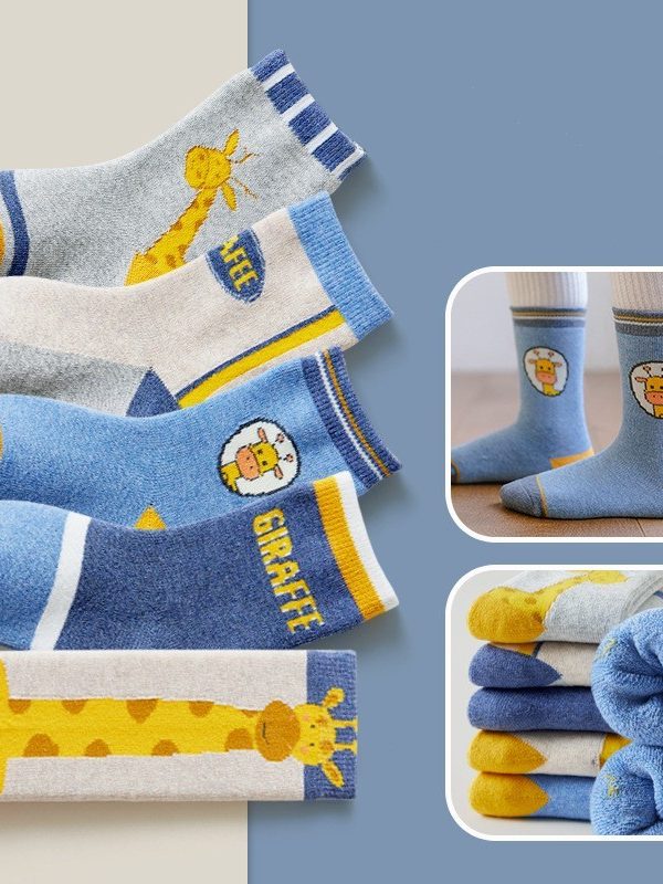 Children's Socks Autumn And Winter Cartoon Cotton Socks Boys And Girls Thickened Medium Terry Terry Sock