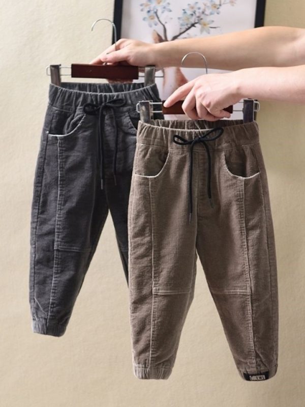 Children's Handsome Corduroy Casual Pants Winter Clothes