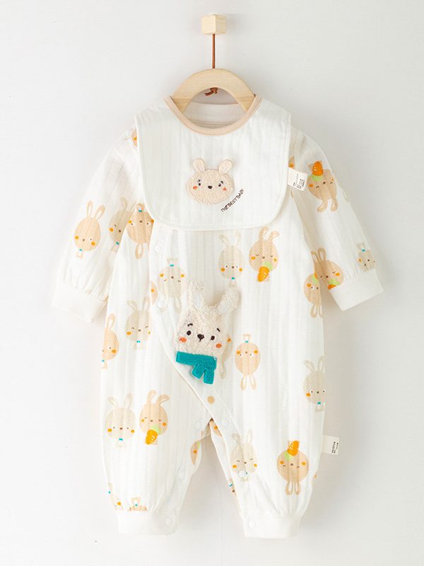 ملابس خريفية جديدة من قطعة واحدة من القطن للأطفال الرضع