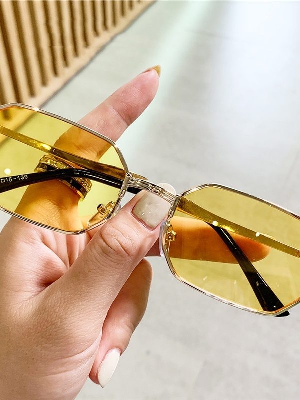 Personality Polygon Metal Sun Glasses