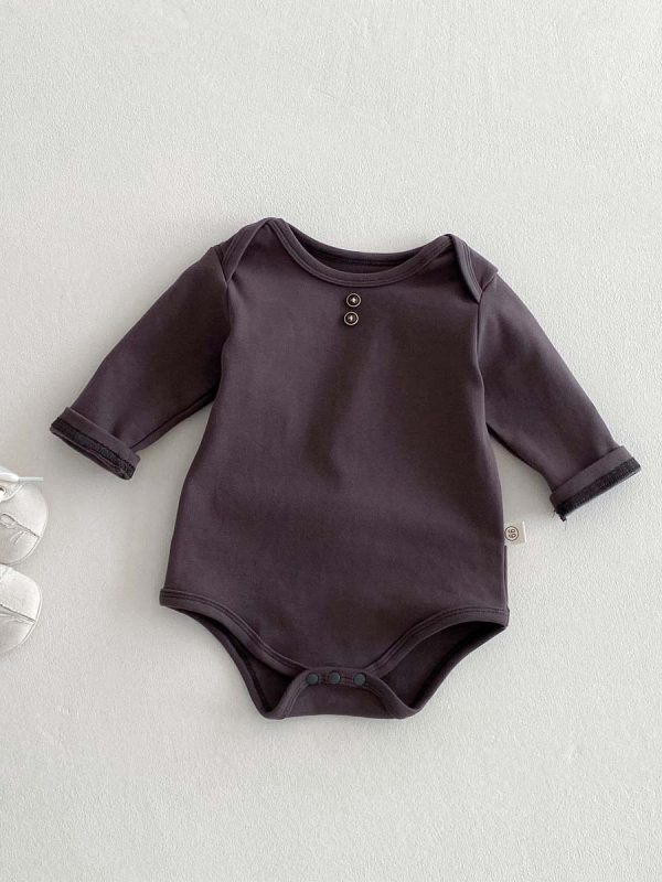 Newborn Clothes Baby Spring And Autumn Solid Color Long Sleeve Butt Wrap Clothes