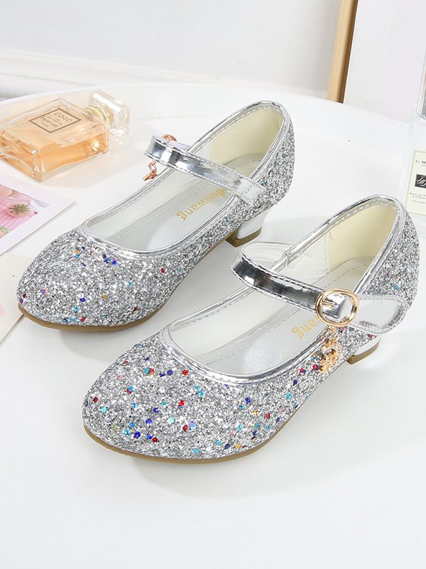 Girls Korean Style Princess Sequin Dance Shoes