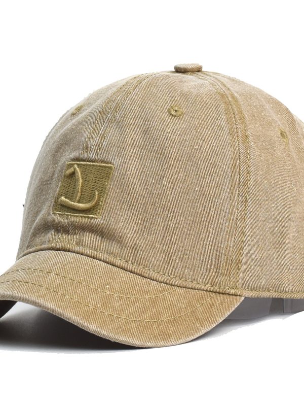 Hat Female Spring And Autumn Personality Washed Distressed Letters Short Brim Baseball Cap