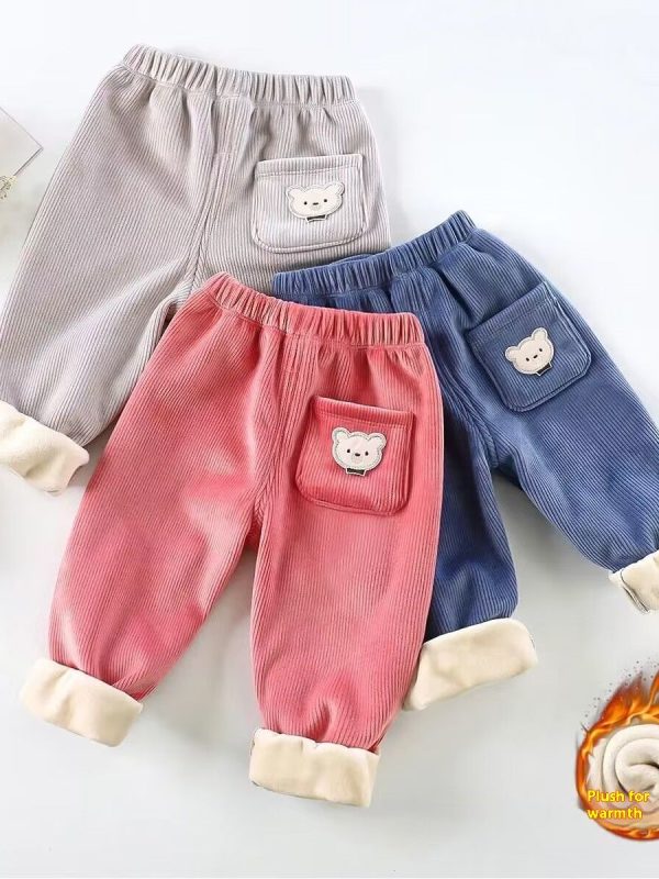 بنطلونات كاجوال من قماش مخملي أنيق للأولاد والبنات