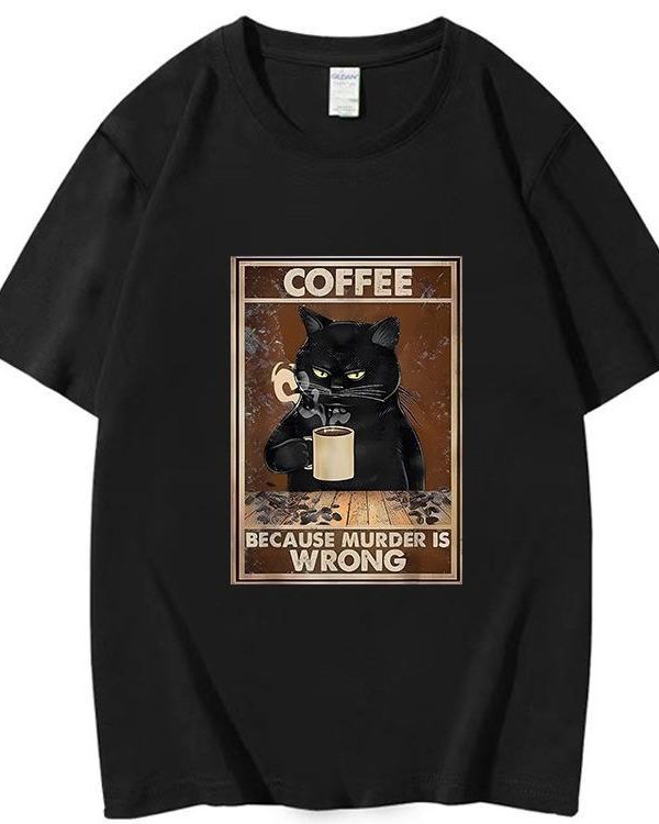 Trendy Short Sleeve Same Cat Poster Printed T-shirt Casual T-shirts Clothes
