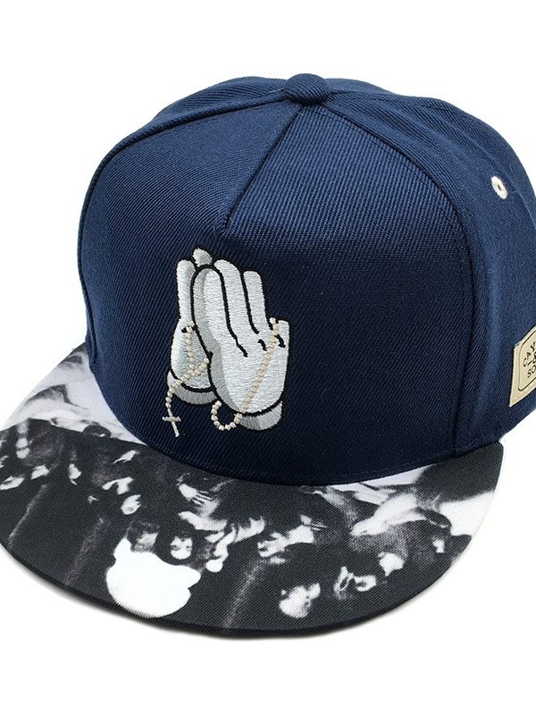 New Baseball Cap Couple Spring Palm Embroidery Prayer Flat Brim Hat