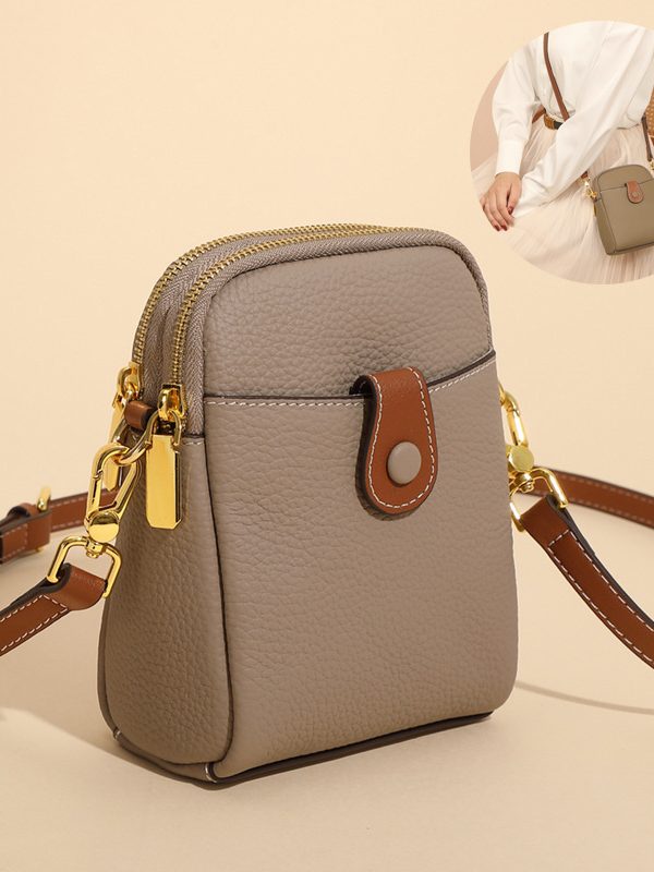Lychee Pattern Mobile Phone Bag Small High Quality Leather Crossbody Bags For Women Wallet