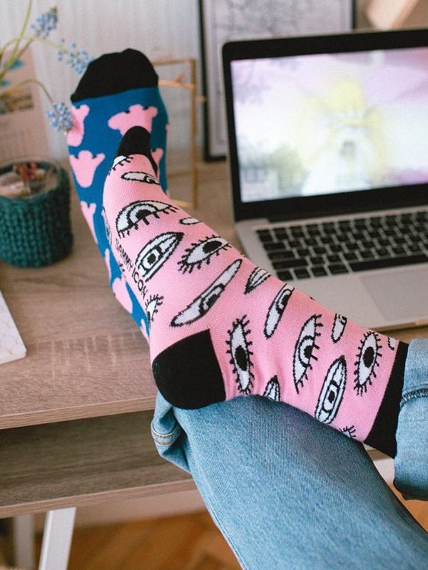 جوارب تزلج رياضية من الجاكار برسومات كرتونية