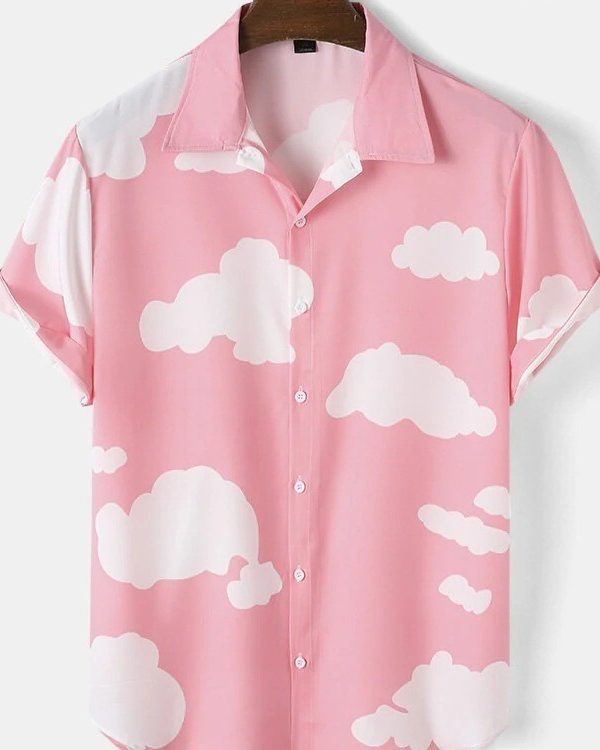 Men's Casual Multi-cloud Short-sleeved Shirt