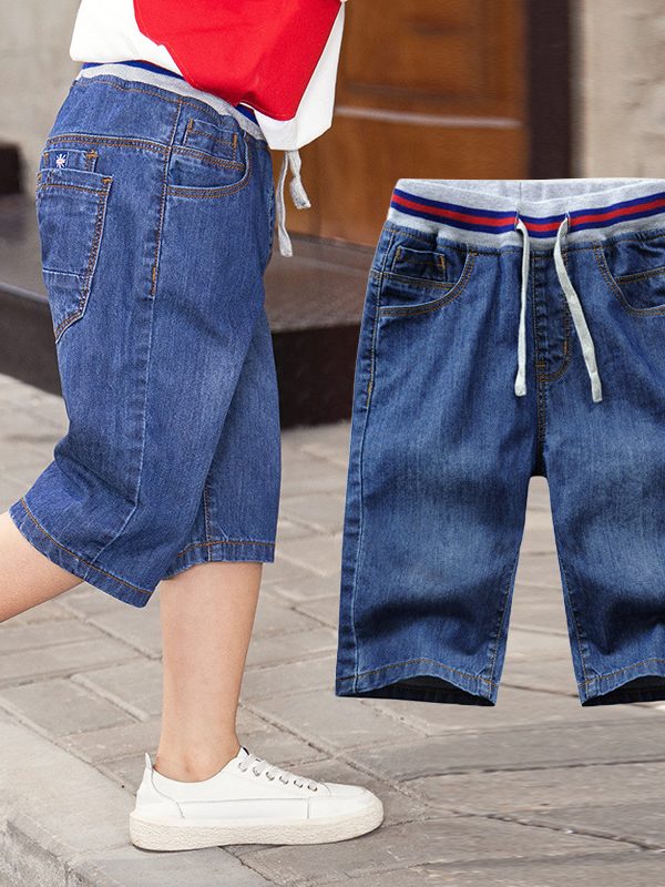 Simple And Versatile Casual Boys' Denim Capris