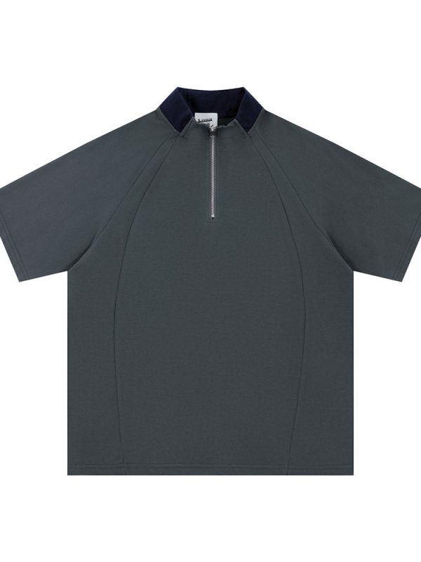 Men's Summer Color Contrast Patchwork Casual Top