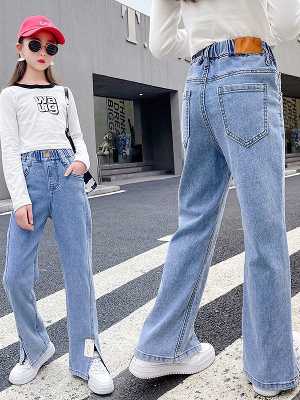 Children's Split Flared Trousers Big Kids' Skinny Stretch