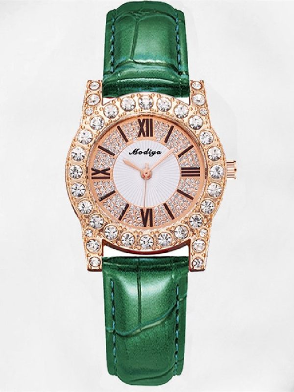 ساعة نسائية إبداعية مرصعة بالألماس على الطراز الكوري بمقياس روماني