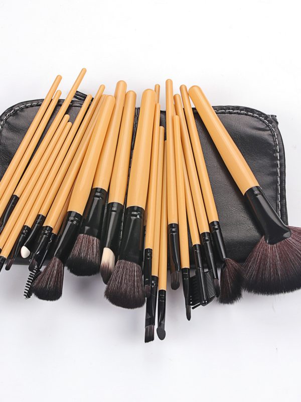 Shadowing 24 Makeup Brushes Set, Brownnatural Wood