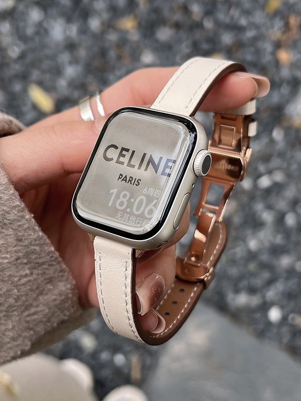 حزام ساعة من الجلد الأصلي بتصميم فراشة كوري مناسب لفصل الخريف والشتاء