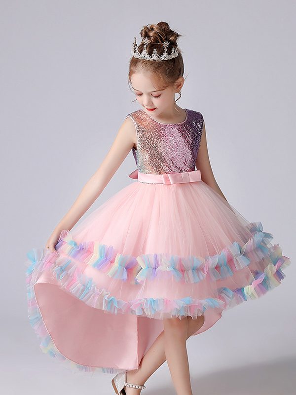 Female Lace Catwalk Flower Girl Dress Performance Costume